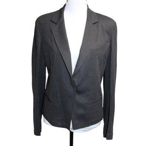 Donna Karan Black Label One-Button Jacket Gray Rayon Stretch Blend Blazer Size 8